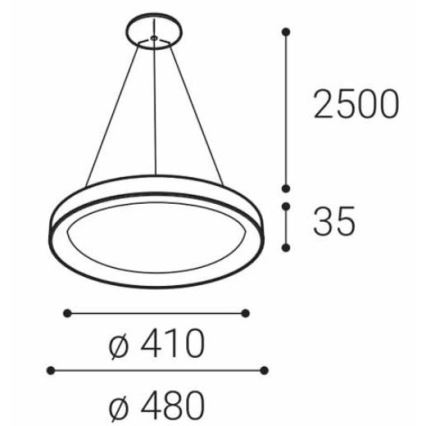 LED2 - Candelabro suspenso LED BELLA SLIM LED/38W/230V 3000/4000K preto