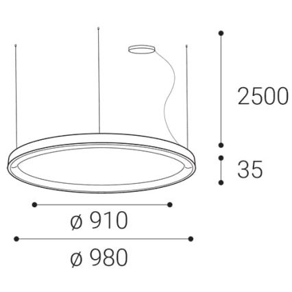LED2 - Candelabro suspenso LED com regulação BELLA LED/80W/230V 3000K/4000K preto