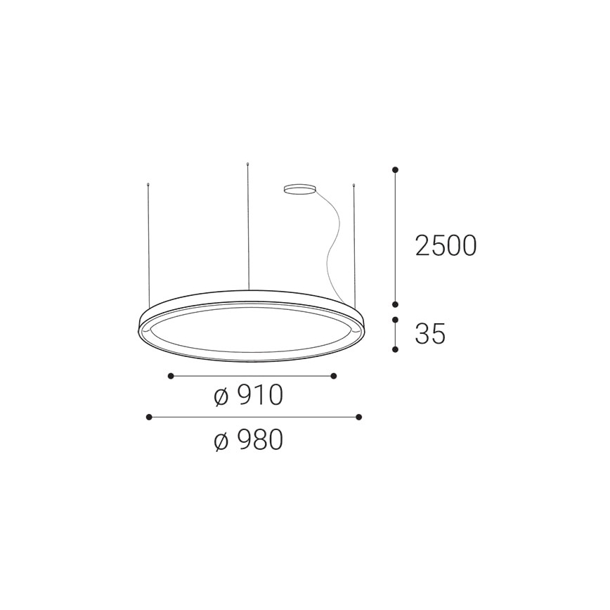 LED2 - Candelabro suspenso LED com regulação BELLA LED/80W/230V 3000K/4000K preto