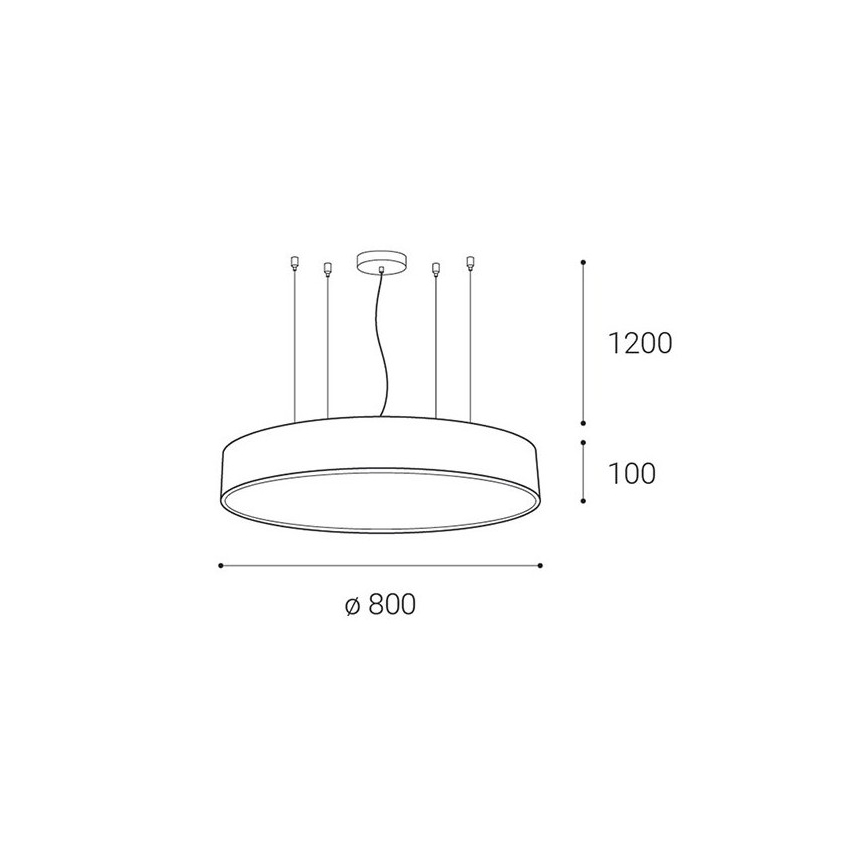 LED2 - Candelabro suspenso LED com regulação MONO LED/100W/230V 3000K/4000K preto