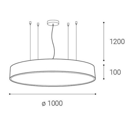 LED2 - Candelabro suspenso LED com regulação MONO LED/153W/230V 3000K/4000K branco