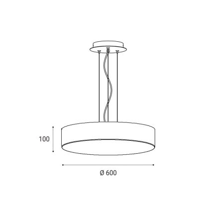 LED2 - Candelabro suspenso LED com regulação MONO LED/60W/230V