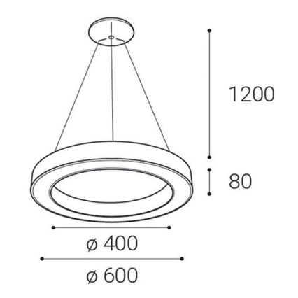 LED2 - Candelabro suspenso LED com regulação SATURN LED/50W/230V 3000K/4000K branco