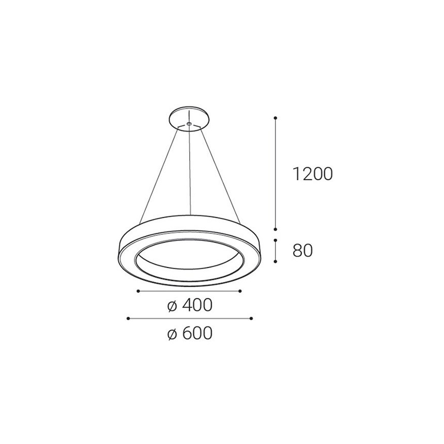 LED2 - Candelabro suspenso LED com regulação SATURN LED/50W/230V 3000K/4000K branco