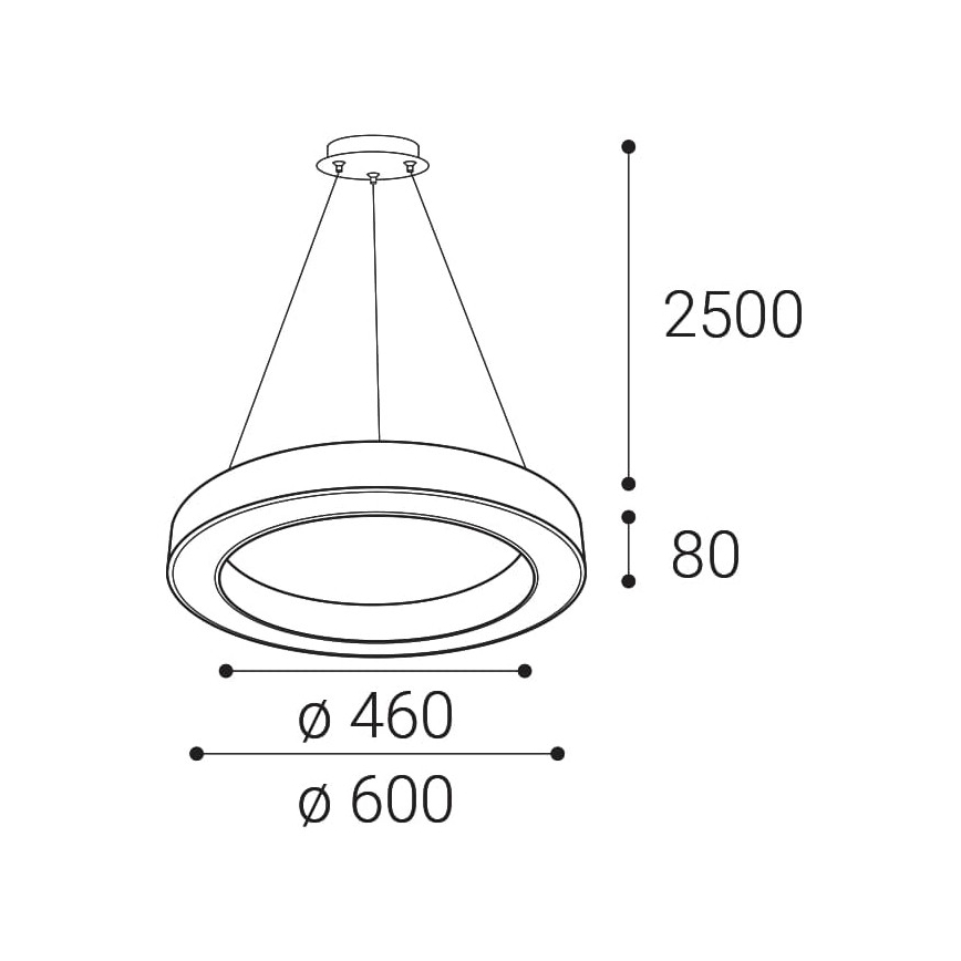 LED2 - Candelabro suspenso LED com regulação SATURN LED/50W/230V 3000K/4000K branco