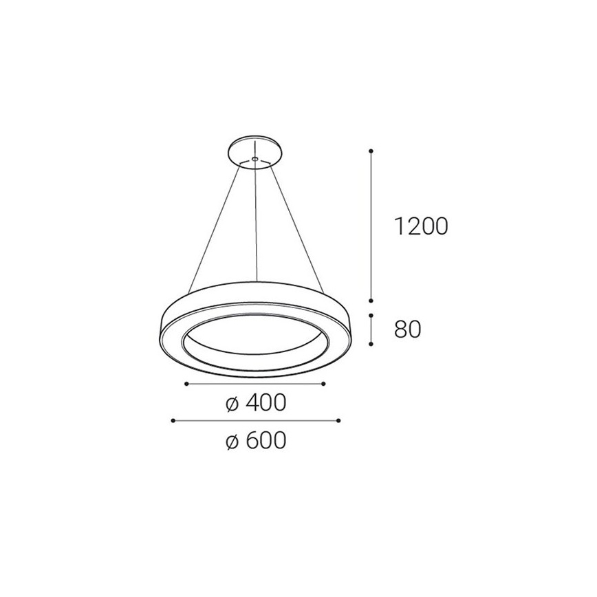 LED2 - Candelabro suspenso LED com regulação SATURN LED/50W/230V 3000K/4000K preto