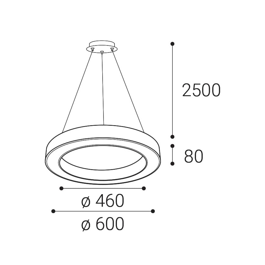 LED2 - Candelabro suspenso LED com regulação SATURN LED/50W/230V 3000K/4000K preto