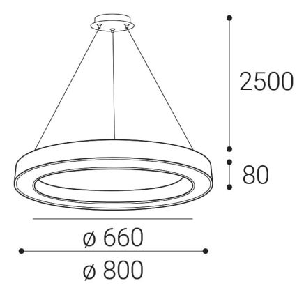 LED2 - Candelabro suspenso LED com regulação SATURN LED/60W/230V 3000K/4000K branco