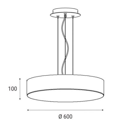 LED2 - Candelabro suspenso LED MONO LED/60W/230V 3000/4000K preto