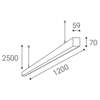 LED2 - Candelabro suspenso LED NOLI LED/40W/230V 3000K/3500K/4000K preto