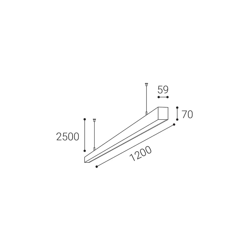 LED2 - Candelabro suspenso LED NOLI LED/40W/230V 3000K/3500K/4000K preto