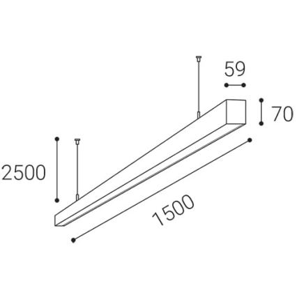 LED2 - Candelabro suspenso LED NOLI LED/60W/230V 3000K/3500K/4000K preto