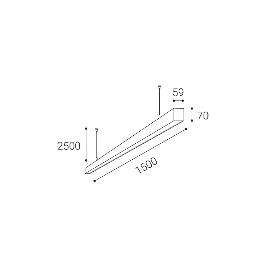 LED2 - Candelabro suspenso LED NOLI LED/60W/230V 3000K/3500K/4000K preto