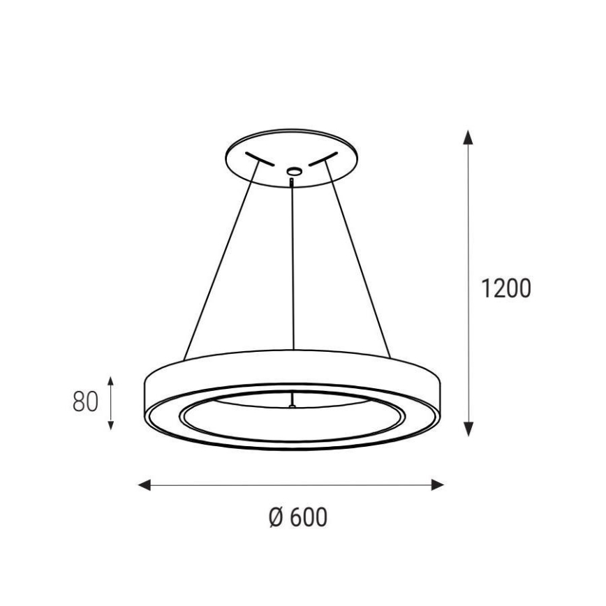 LED2 - Candelabro suspenso LED SATURN LED/50W/230V 3000K diâmetro 60 cm branco