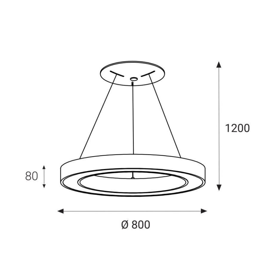 LED2 - Candelabro suspenso LED SATURN LED/80W/230V 3000K diâmetro 80 cm branco