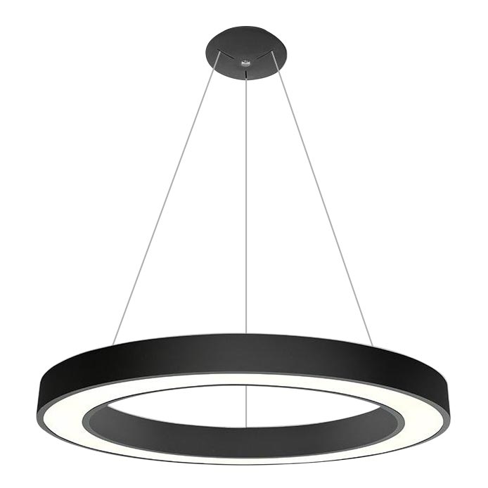 LED2 - Candelabro suspenso LED SATURN LED/80W/230V 3000K diâmetro 80 cm preto