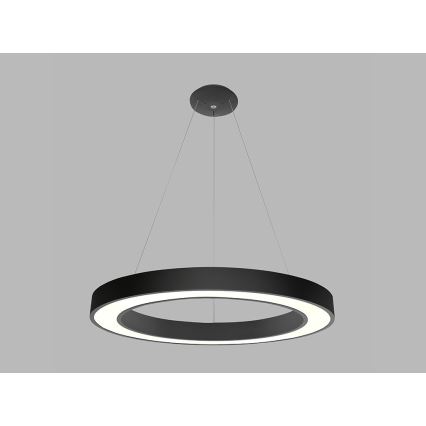 LED2 - Candelabro suspenso LED SATURN LED/80W/230V 3000K diâmetro 80 cm preto