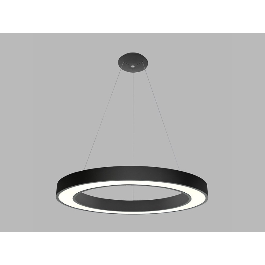 LED2 - Candelabro suspenso LED SATURN LED/80W/230V 3000K diâmetro 80 cm preto