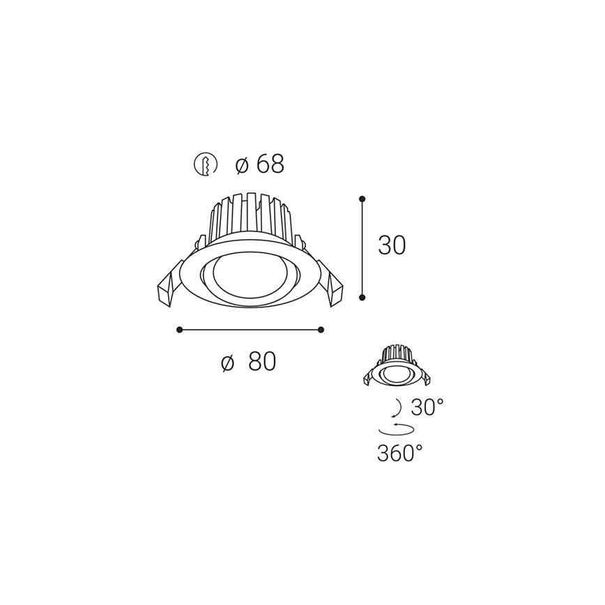 LED2 - Foco de encastrar de casa de banho LED com regulação MAX LED/8W/230V 3000K IP65