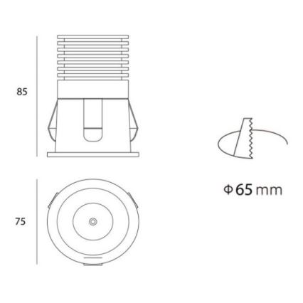 LED2 - Foco embutido LED RAY LED/10W/230V branco IP44