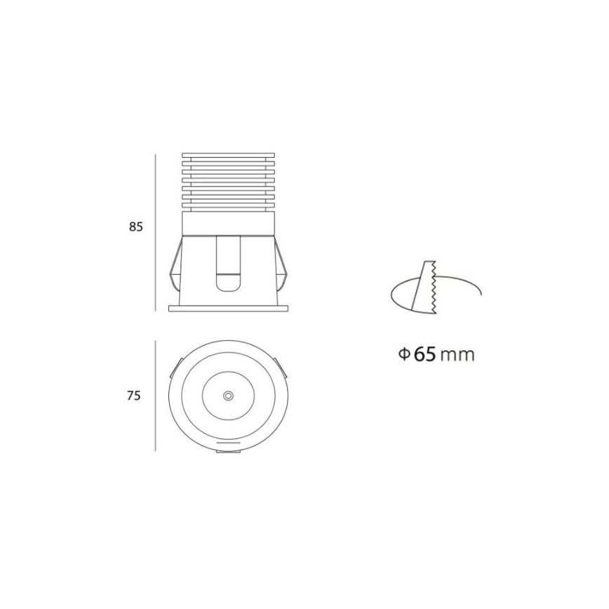 LED2 - Foco embutido LED RAY LED/10W/230V branco IP44
