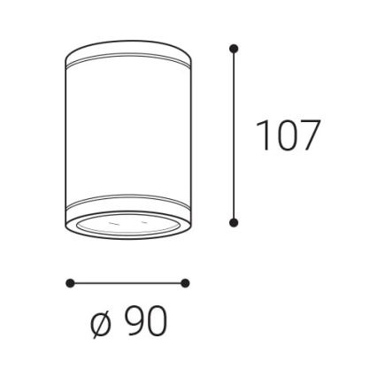 LED2-Foco exterior LED TUBO LED/10W/230V IP65 3000K/4000K/5700K preto