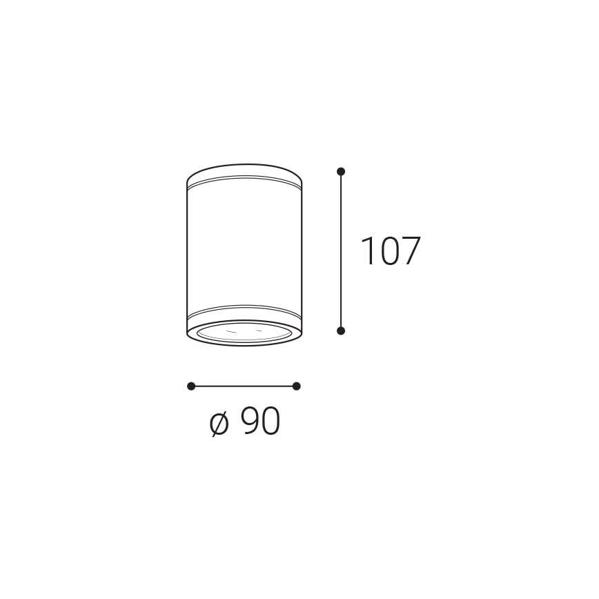 LED2-Foco exterior LED TUBO LED/10W/230V IP65 3000K/4000K/5700K preto