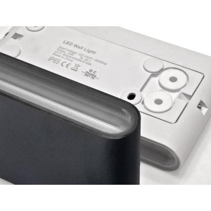 LED2 - Iluminação de parede exterior LED FLAT 2xLED/3W/230V IP65 3000K/4000K/5700K preto