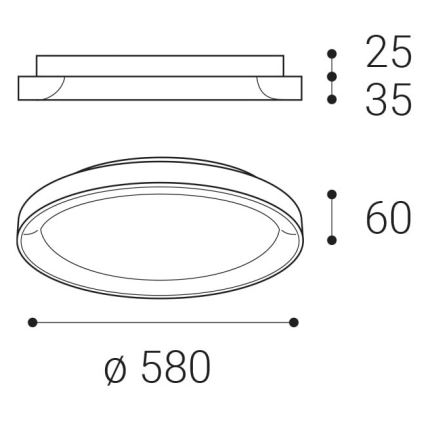 LED2 - Iluminação de teto LED BELLA LED/48W/230V 3000K/4000K preto