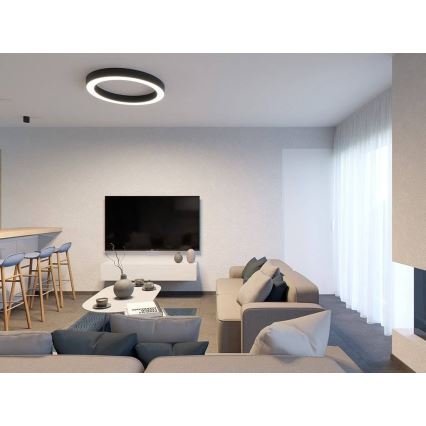 LED2 - Iluminação de teto LED SATURN LED/80W/230V 3000K/4000K preto