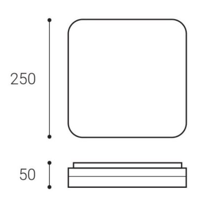 LED2 - Iluminação de teto LED SQUARE LED/12W/230V IP54 3000/4000/5700K
