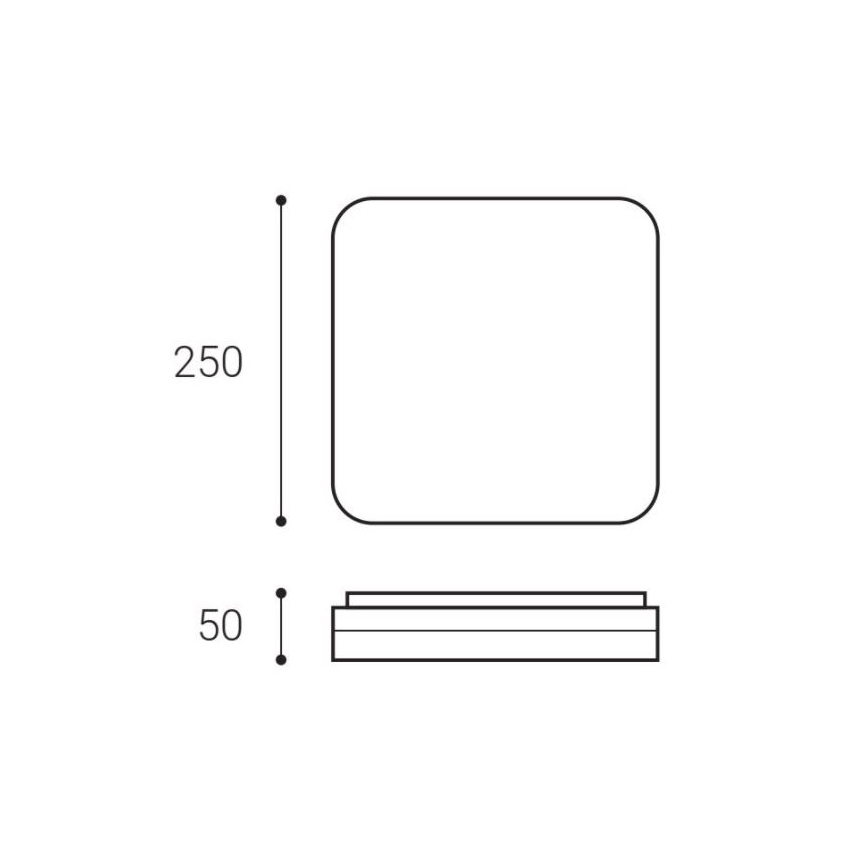 LED2 - Iluminação de teto LED SQUARE LED/12W/230V IP54 3000/4000/5700K
