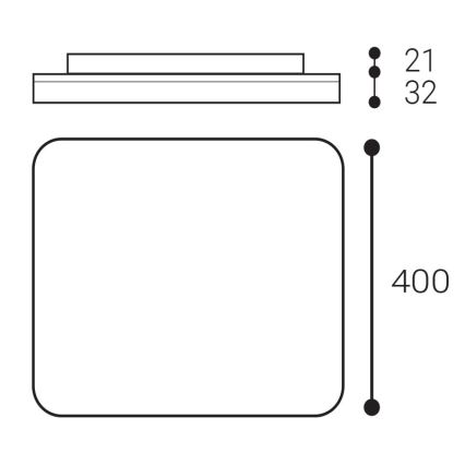 LED2 - Iluminação de teto para casa de banho LED SQUARE LED/38W/230V 3000K/3500K/4000K IP54 branco
