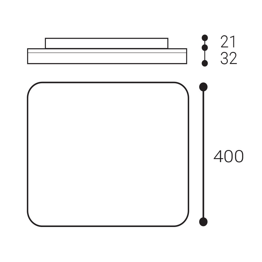 LED2 - Iluminação de teto para casa de banho LED SQUARE LED/38W/230V 3000K/3500K/4000K IP54 branco