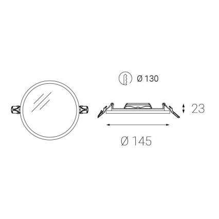 LED2 - Iluminação embutida de casa de banho LED SLIM LED/10W/230V IP43 CRI 90