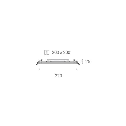 LED2 - Iluminação embutida de casa de banho LED SLIM LED/20W/230V IP43 CRI 90