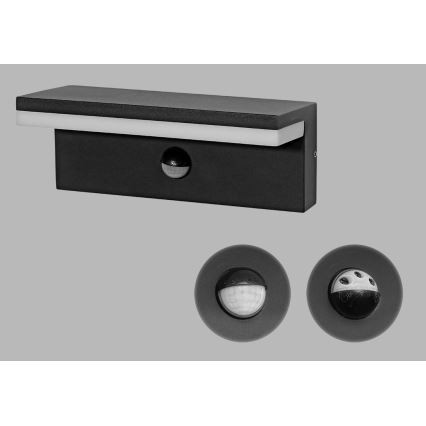 LED2 - LED Iluminação de parede exterior com sensor HUGO LED/9W/230V IP54 3000K/4000K
