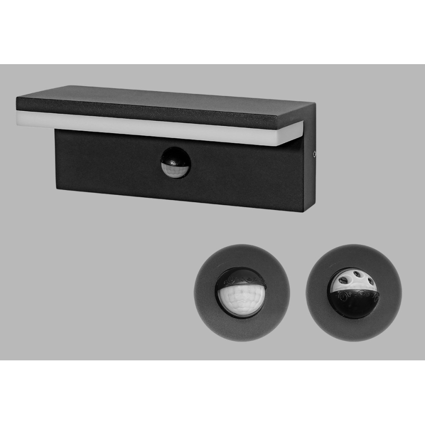 LED2 - LED Iluminação de parede exterior com sensor HUGO LED/9W/230V IP54 3000K/4000K