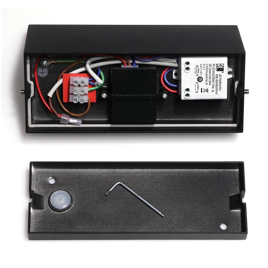 LED2 - LED Iluminação de parede exterior com sensor HUGO LED/9W/230V IP54 3000K/4000K