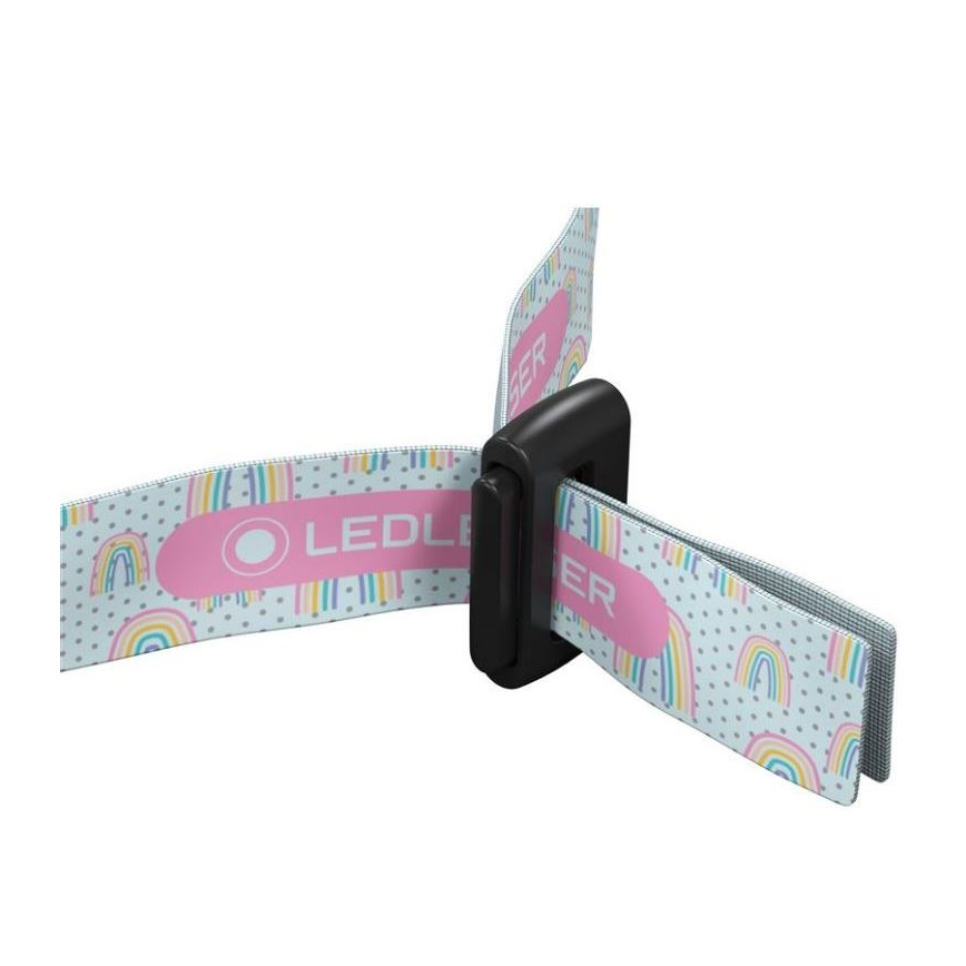 Ledlenser KIDLED2 RAINBOW - Lanterna frontal infantil LED regulável LED/1xAAA IPX4 40 lm 20h roxa