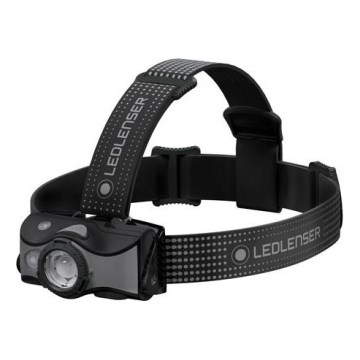 Ledlenser MH7 - LED dimerizável, lanterna frontal recarregável, 1550 mAh, IP54, 600 lm, 40 h, preto/cinzento