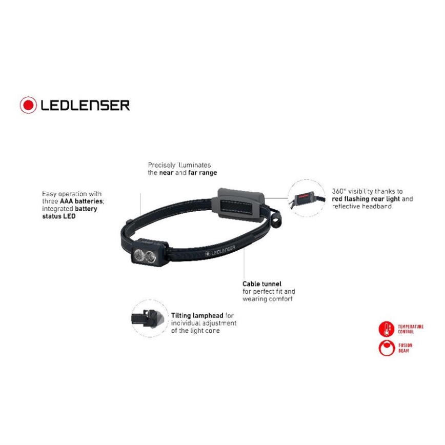 Ledlenser NEO3 - Lanterna frontal LED regulável LED/3xAAA IP54 400 lm 20 h preta