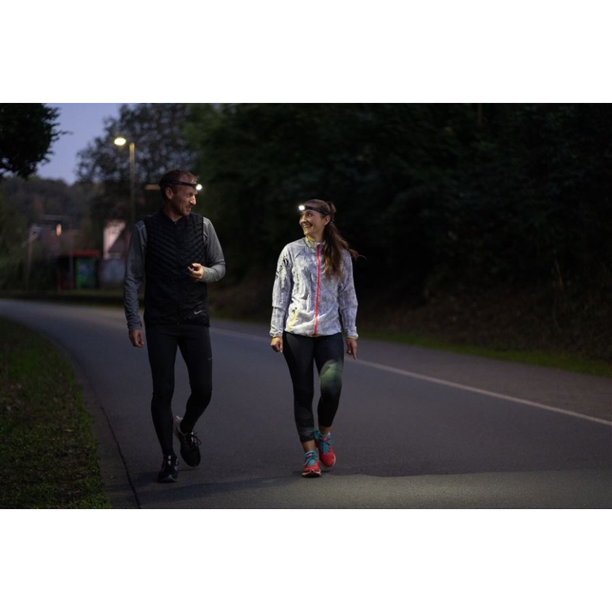 Ledlenser NEO5R - Lanterna frontal recarregável LED com regulação de intensidade, 1800 mAh, IP54, 600 lm, 35 h, preto/branco