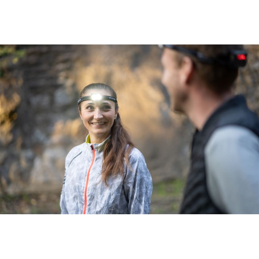 Ledlenser NEO5R - Lanterna frontal recarregável LED com regulação de intensidade, 1800 mAh, IP54, 600 lm, 35 h, preto/branco