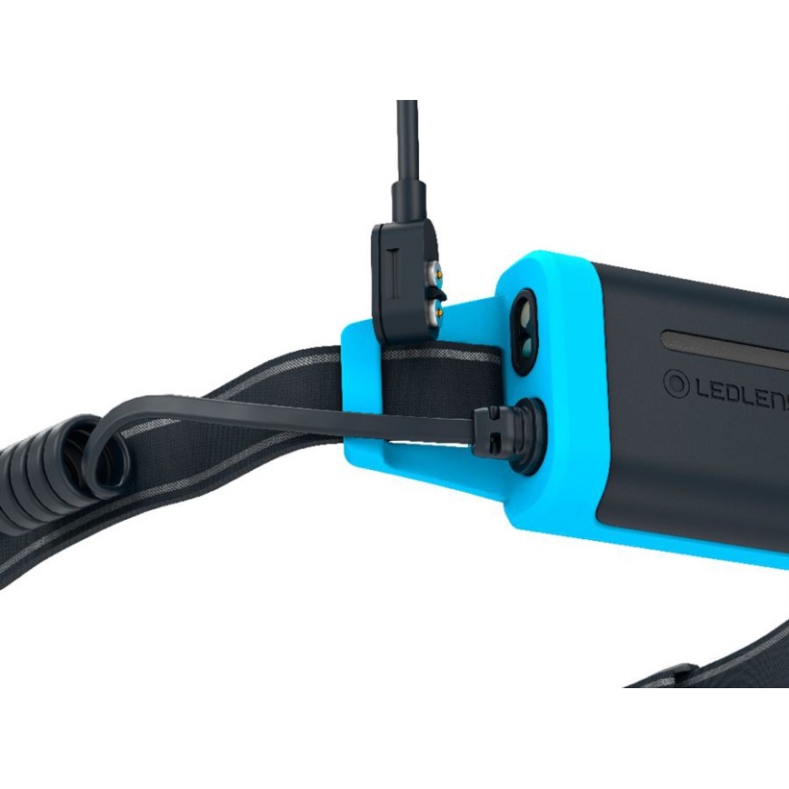 Ledlenser NEO5R - Lanterna frontal recarregável LED regulável, 1800 mAh, IP54, 600 lm, 35 h, azul