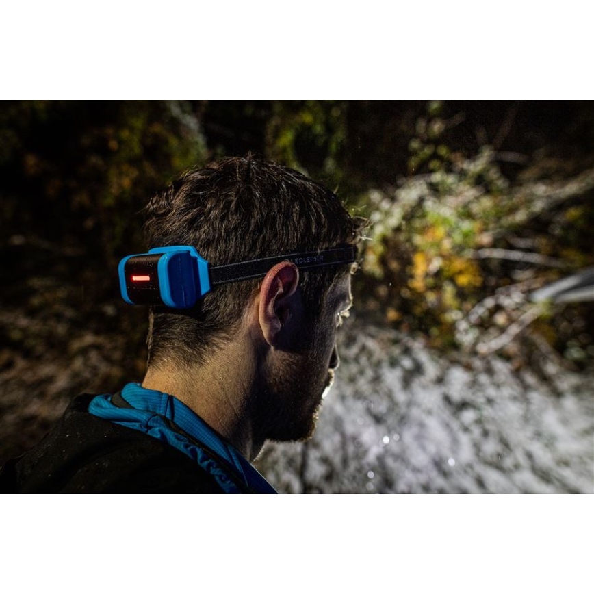 Ledlenser NEO9R - Lanterna frontal recarregável LED regulável LED/5000 mAh IP54 1200 lm 120h preta/azul