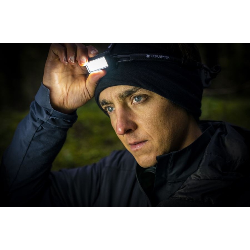 Ledlenser NEO9R - Lanterna frontal recarregável LED com dimmer/5000 mAh IP54 1200 lm 120 h preta/cinza