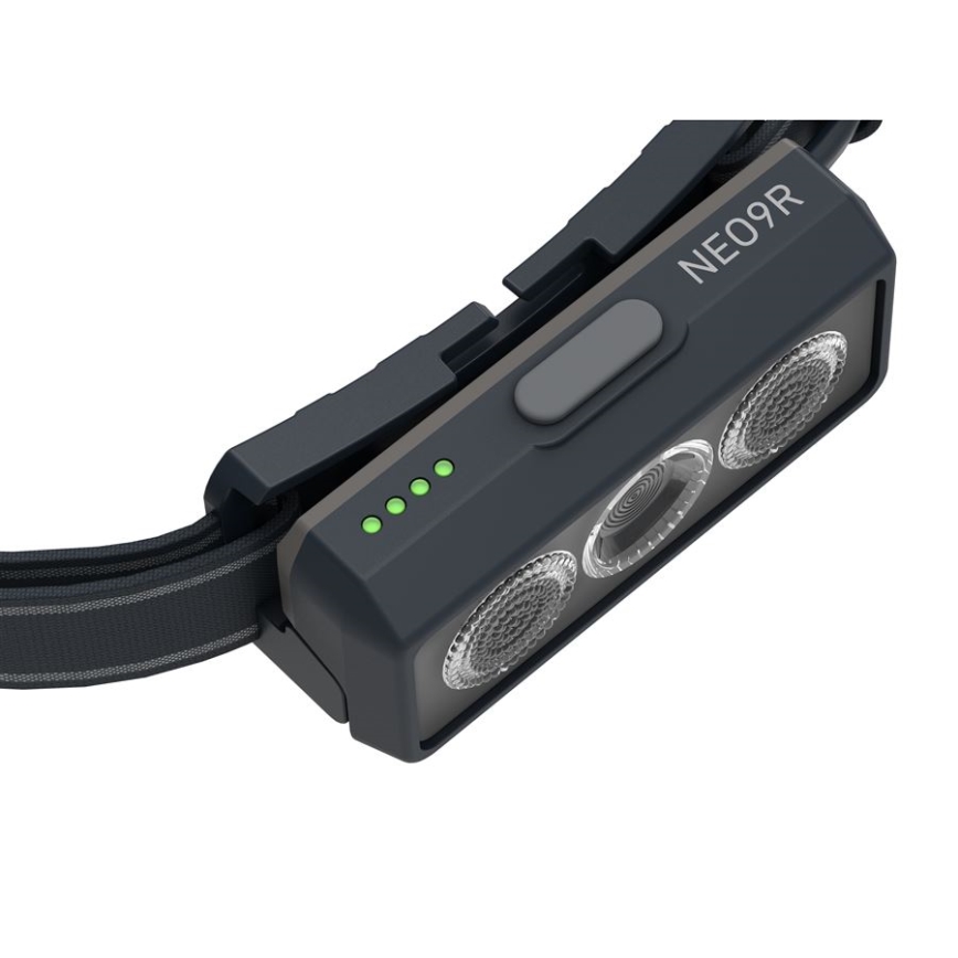 Ledlenser NEO9R - Lanterna frontal recarregável LED com dimmer/5000 mAh IP54 1200 lm 120 h preta/cinza