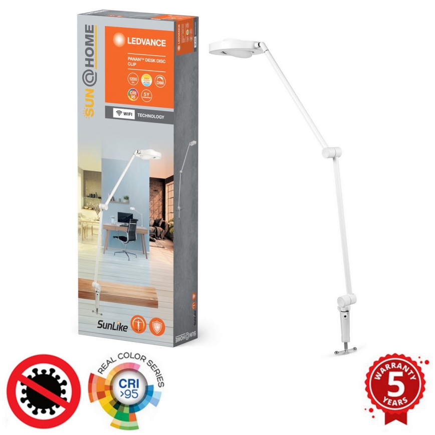 Ledvance - Candeeiro com clipe LED com regulação SUN@HOME LED/15W/230V 2200-5000K CRI 95 Wi-Fi