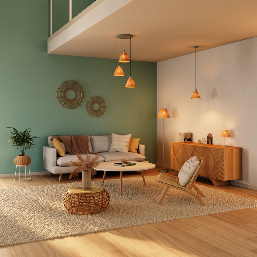 Ledvance - Candeeiro de chão DECOR RAFFIA 1xE27/15W/230V bastão de ráfia